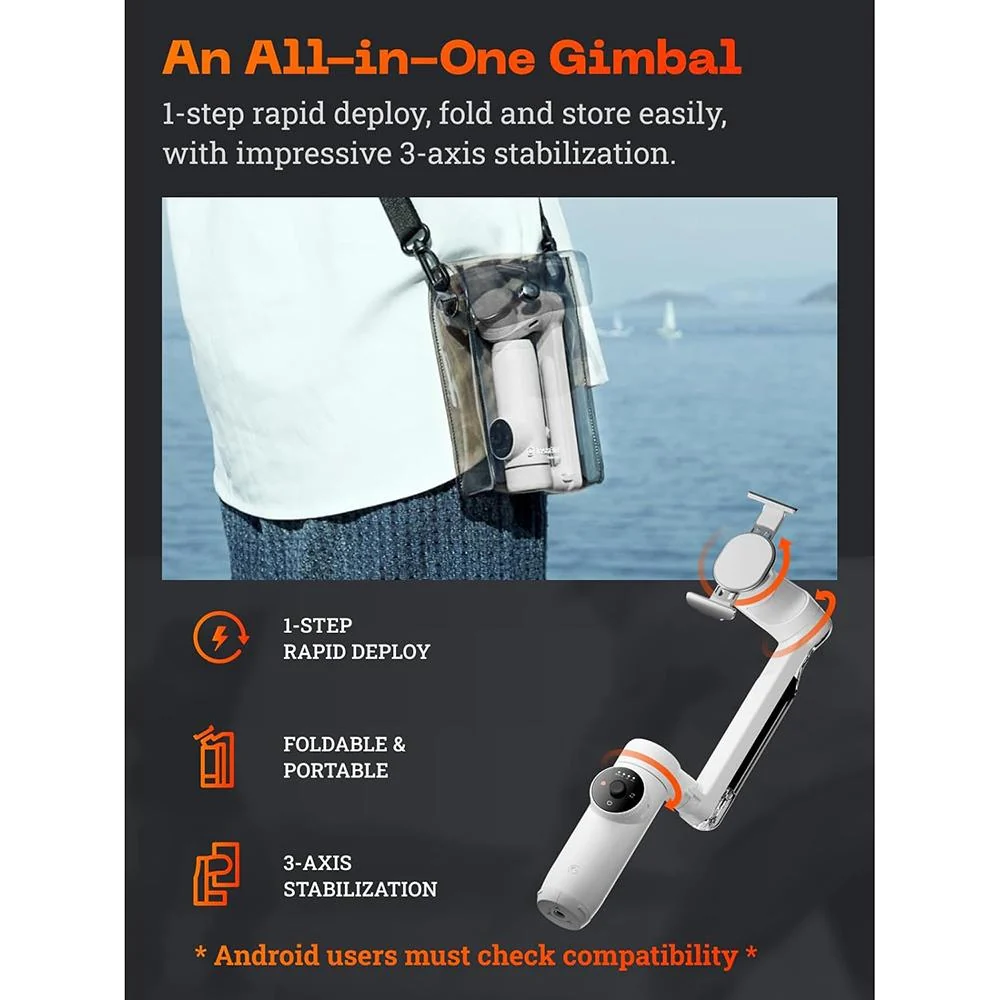 Insta360 Gimbal Stabilizer Creator Kit w/ 3-Axis Stabilization; AI Tracking - Open Box - Image 9