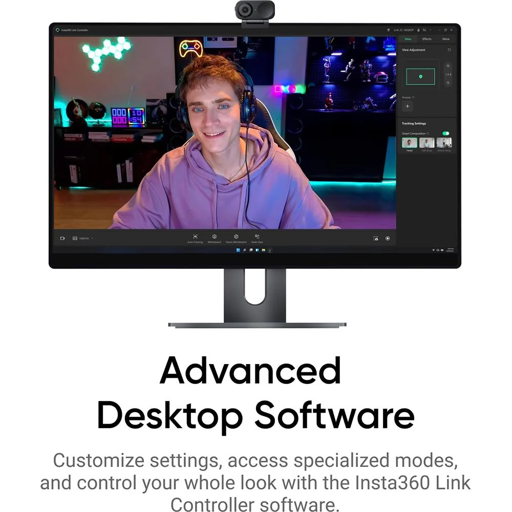 Insta360 Link 2C AI 4K Webcam Standard Bundle for PC & Mac w/ 26 Months Protection Bundle - Image 3