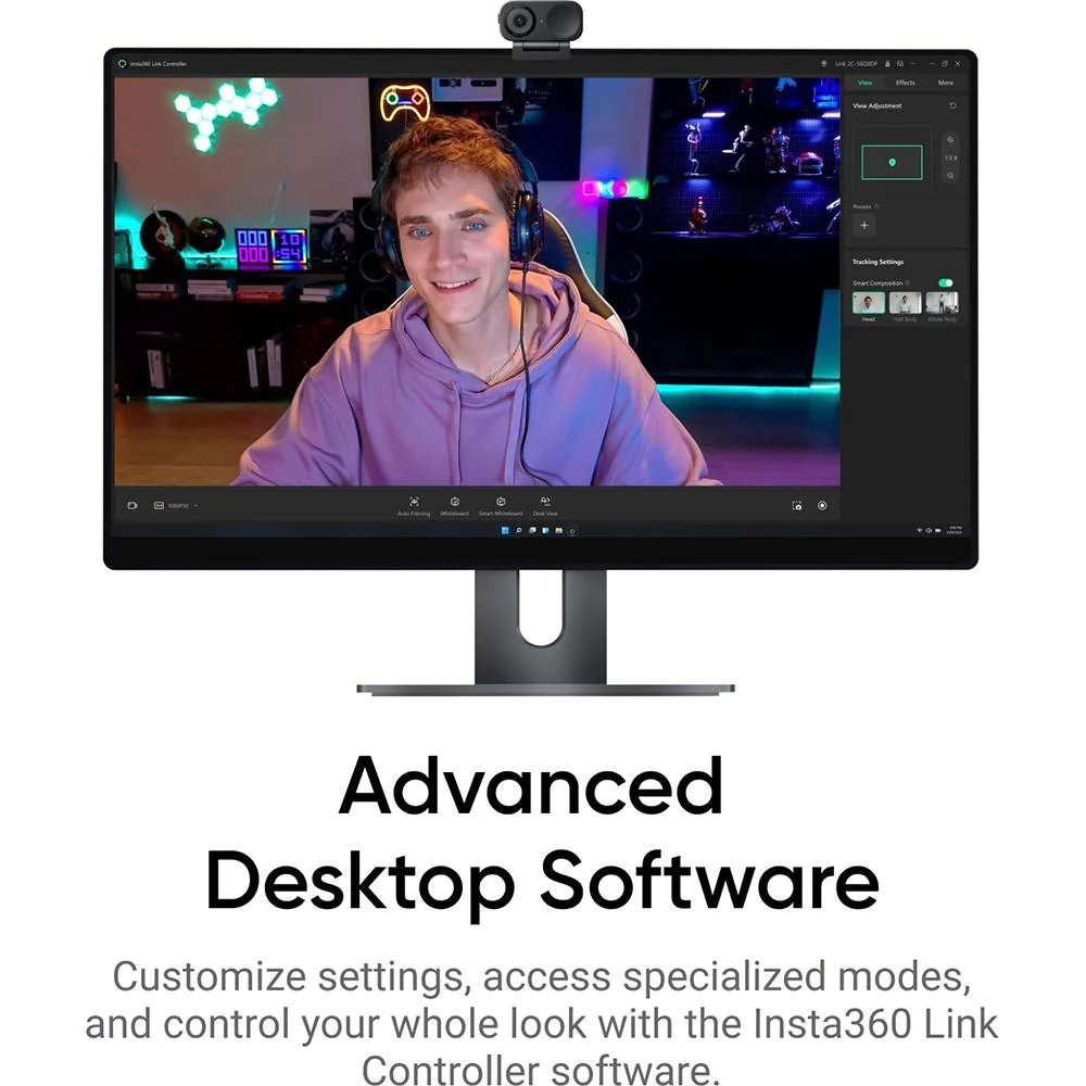 Insta360 Link 2C AI-Powered 4K Webcam Standard Bundle for PC and Mac - Image 2