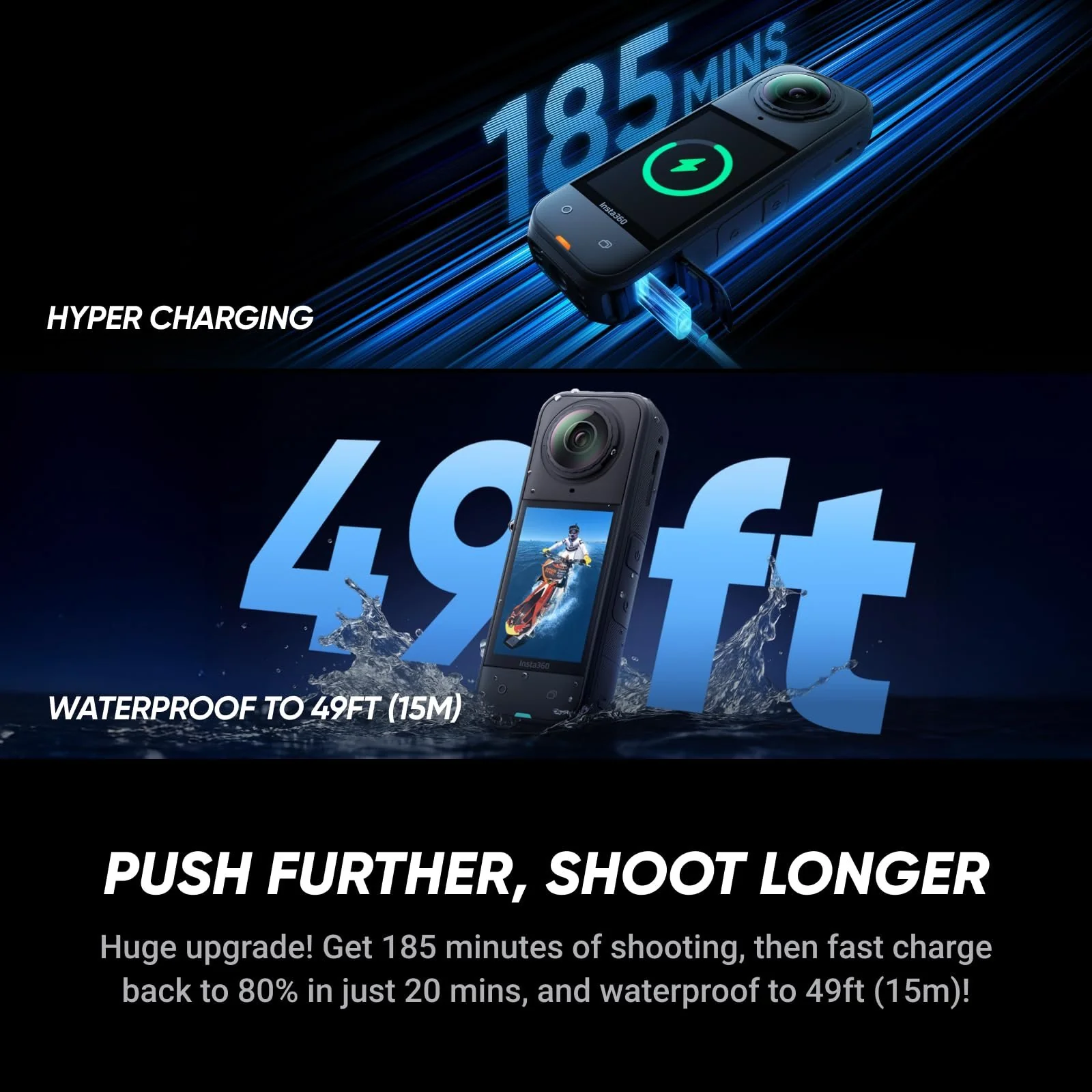 Insta360 X5 Standard Bundle, 8K30fps 360 Camera Wi-Fi Waterproof, PureVideo AI - Image 8