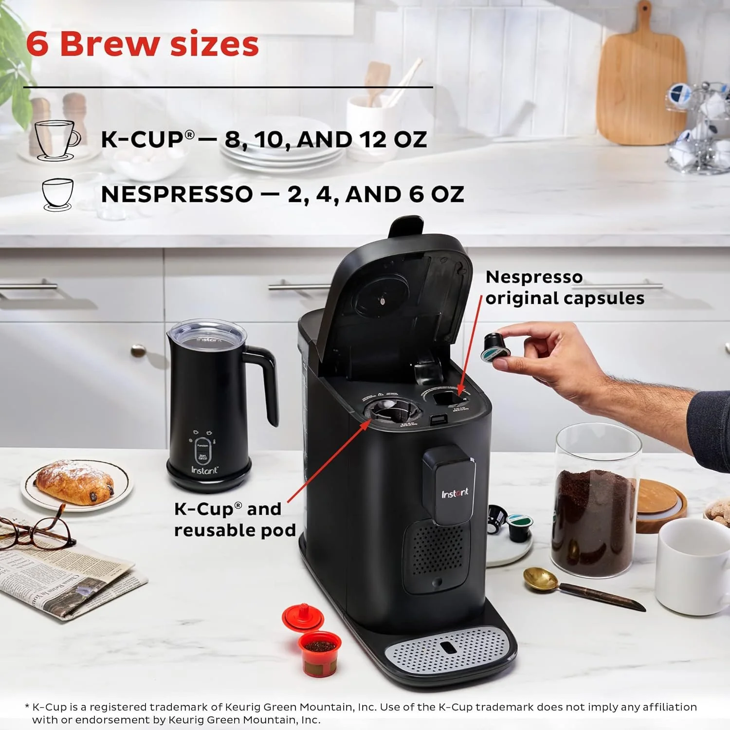 Instant Pot 3-in-1 Espresso, K-Cup Pod and Ground Coffee Maker (Refurbished) - Image 5
