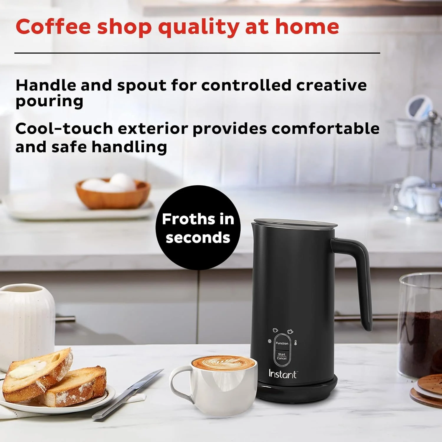 Instant Pot 4-in-1 Milk Frother/Steamer, Black - Refurbished - Image 5