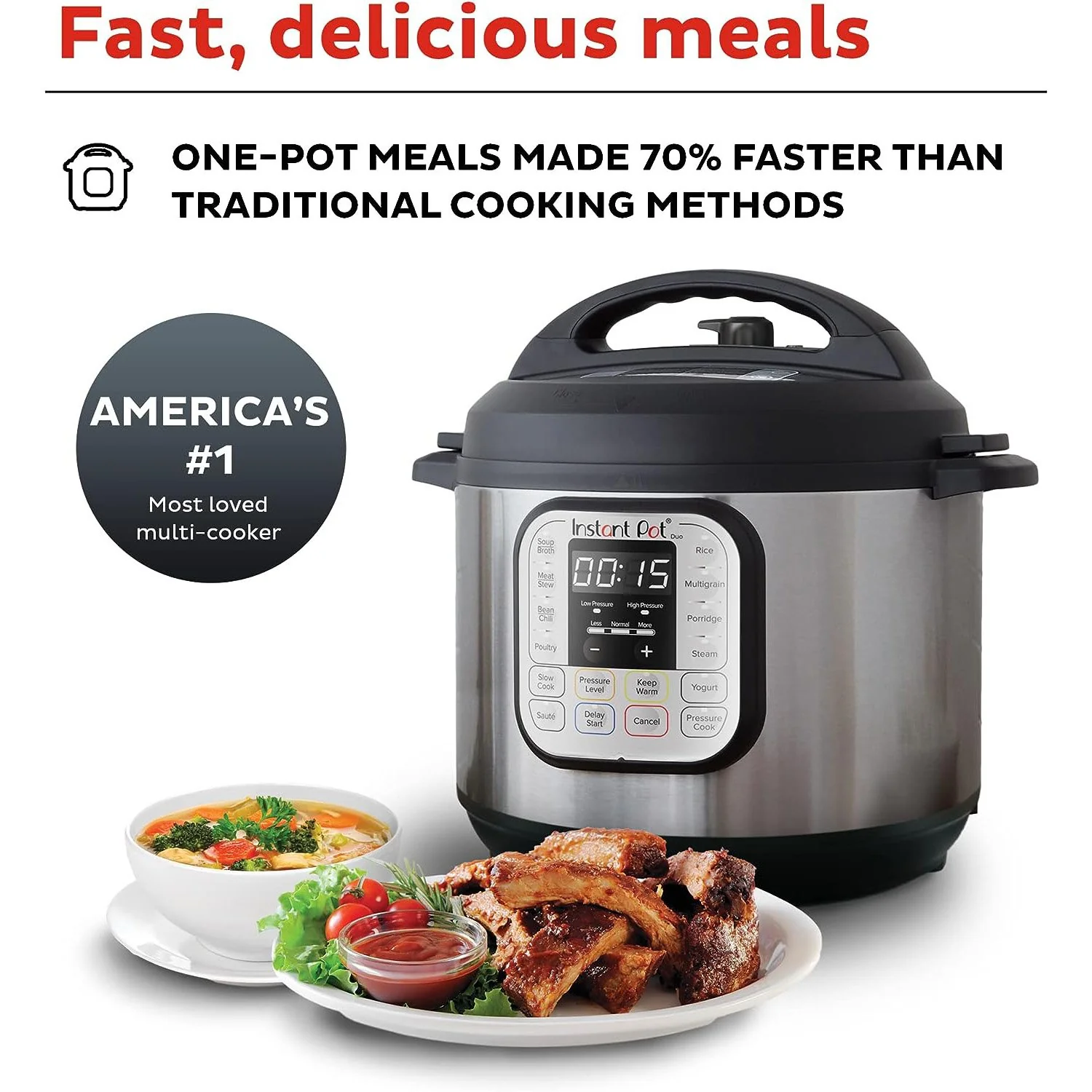 Instant Pot Duo 6-quart 7 IN 1 Multi-Use Pressure Cooker, V5 - Factory Refurbished - Image 3