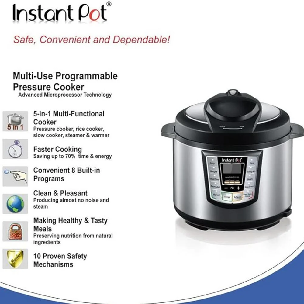 Instant Pot Lux 6-in-1 Electric Pressure Cooker, Slow Cooker, Rice Cooker (Refurbished) - Image 4