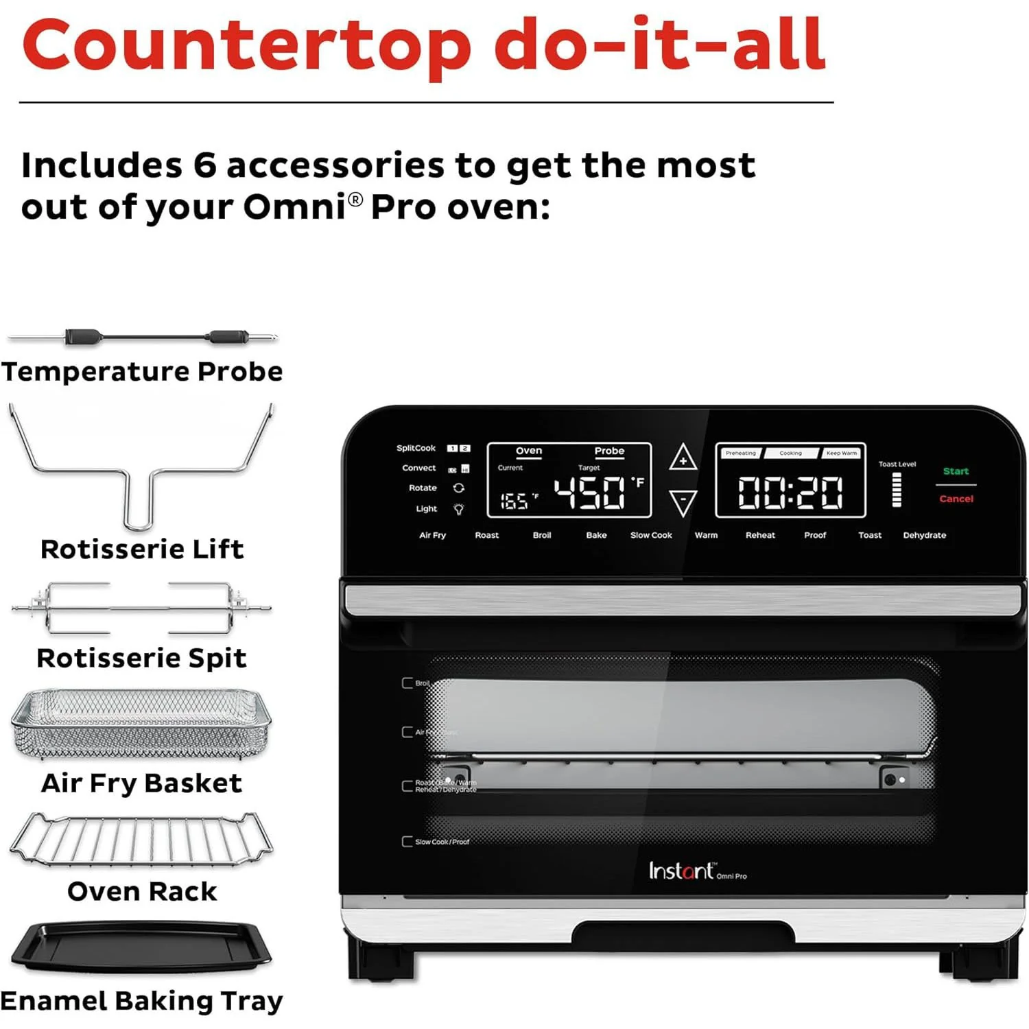 Instant Pot Omni Pro 19QT/18L Toaster Oven Air Fryer, 14-in-1, REFURBISHED - Image 6