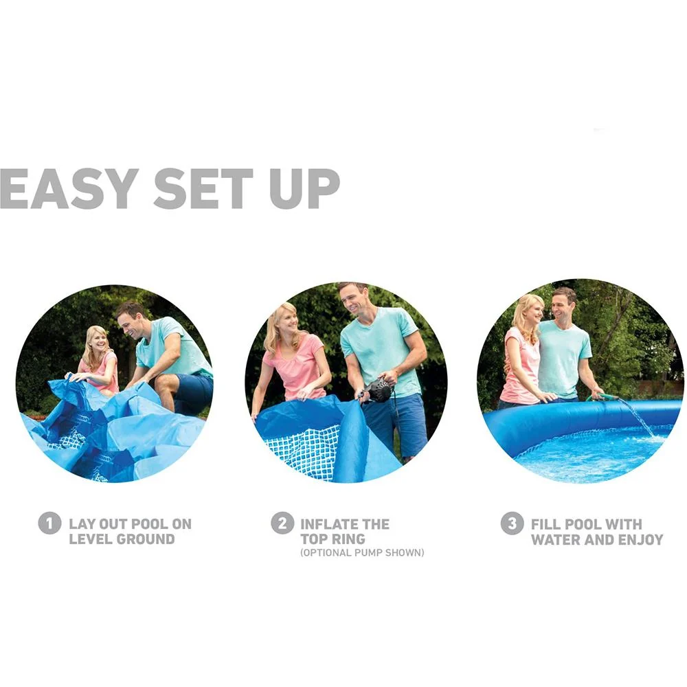Intex 28157EH Easy Set Inflatable Pool Set (15' x 33") + Deluxe Pool Skimmer - Image 11