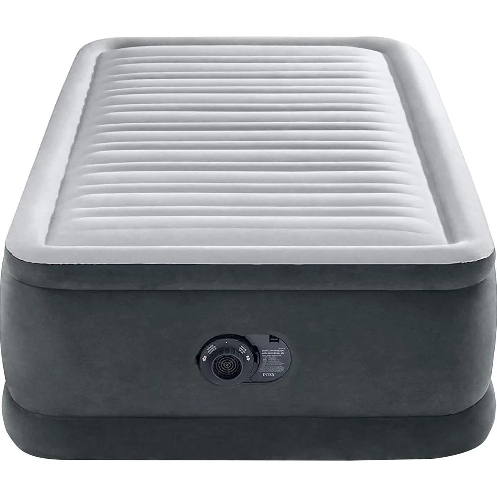Intex 18" Twin Dura Beam Comfort Plush Air Mattress with Built In Pump - Image 10