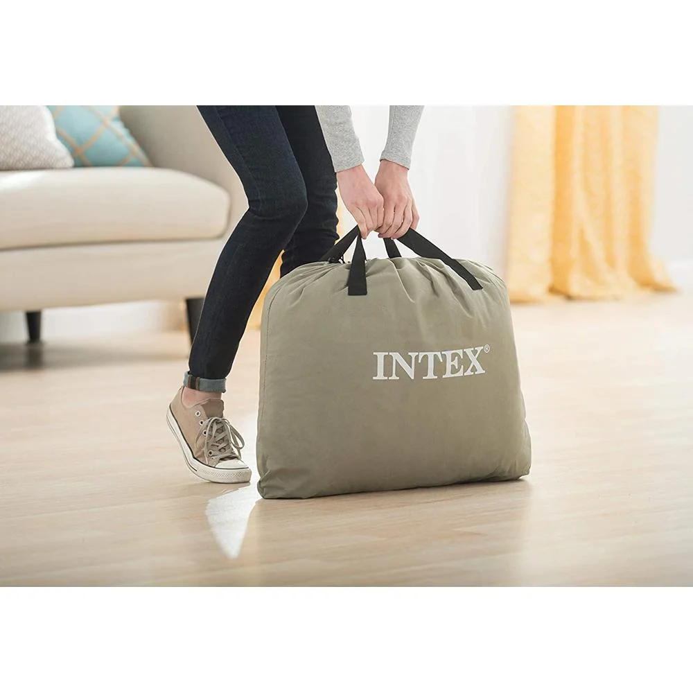 Intex 18" Twin Dura Beam Comfort Plush Air Mattress with Built In Pump - Image 2