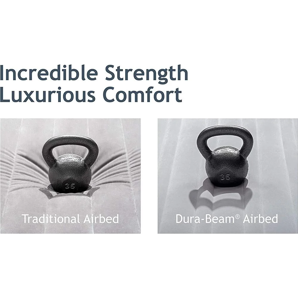 Intex 18" Twin Dura Beam Comfort Plush Air Mattress with Built In Pump - Image 6