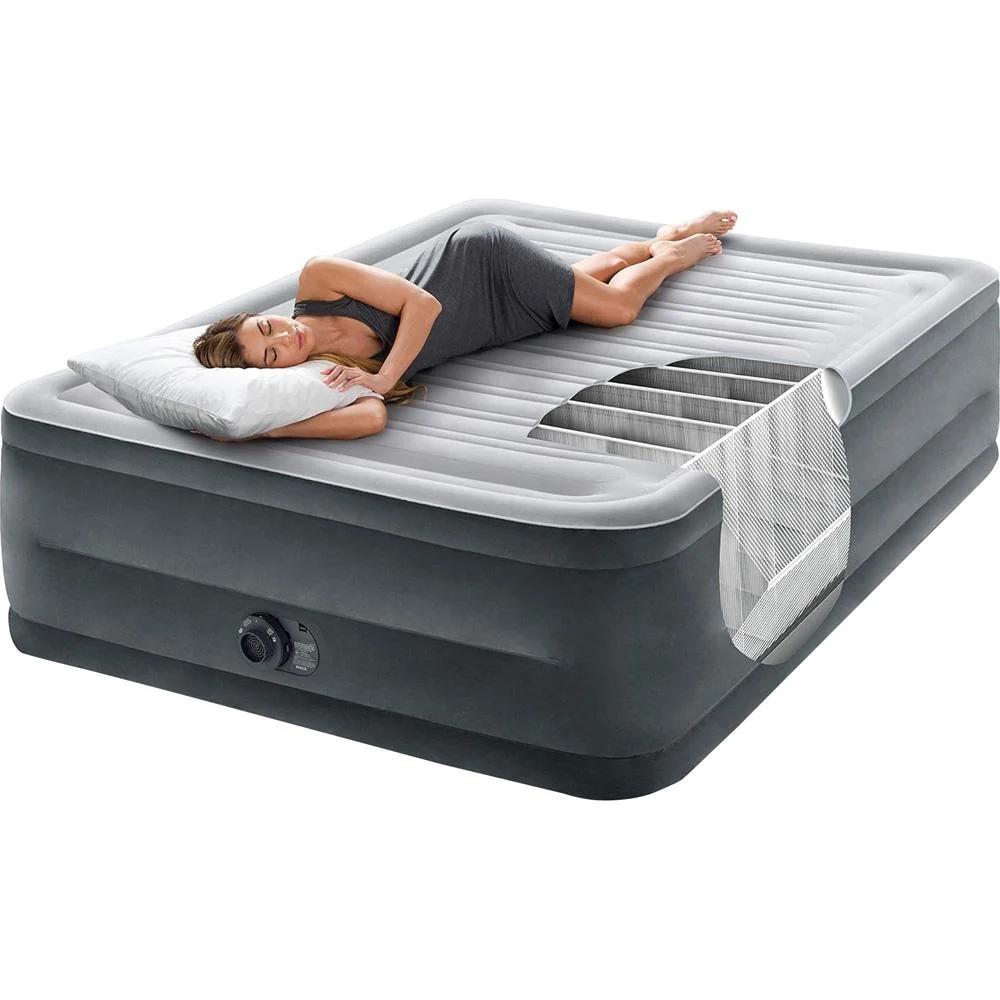 Intex Dura-Beam Deluxe 22" Queen Air Mattress w/ Built-In Electric Pump - Open Box - Image 12
