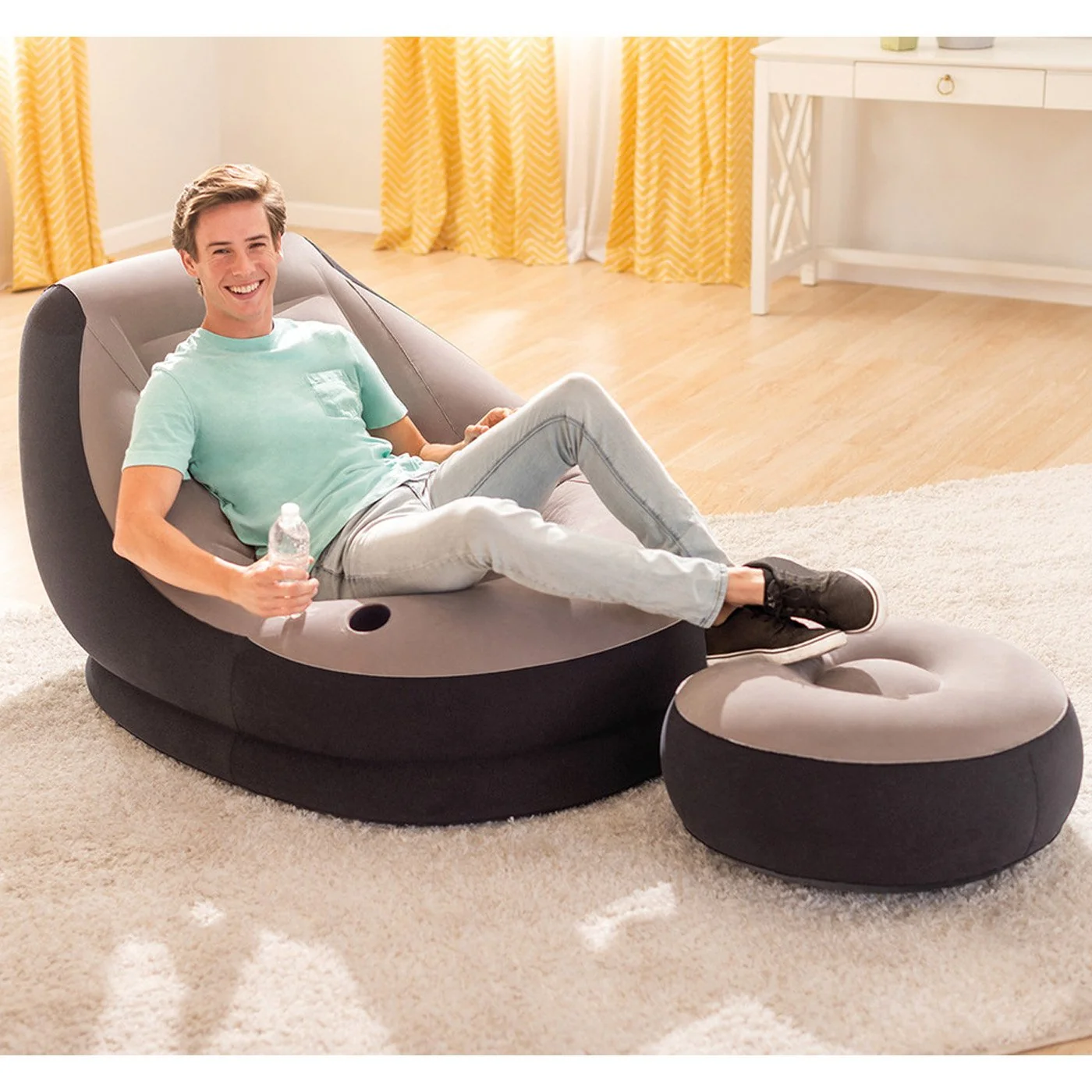 Intex Inflatable Recreation Ultra Lounge with Ottoman - Image 2