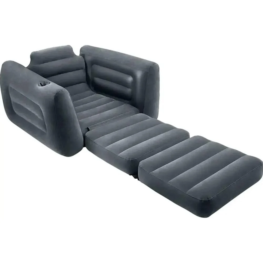 Intex Intex 66551EP Inflatable Pull-Out Sofa Chair: Built-in Cupholder - Image 2