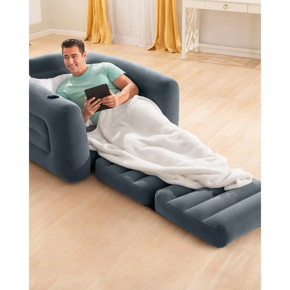Intex Intex 66551EP Inflatable Pull-Out Sofa Chair: Built-in Cupholder - Image 3