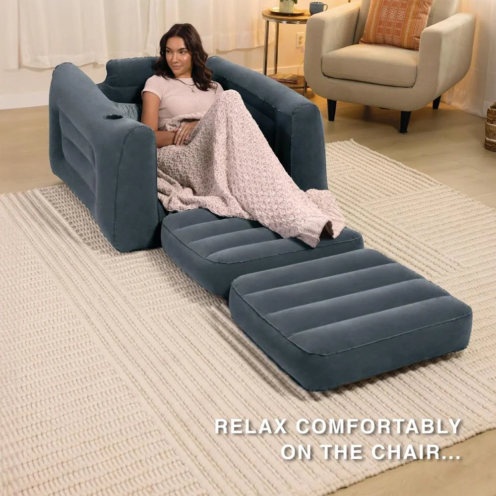 Intex Intex 66551EP Inflatable Pull-Out Sofa Chair: Built-in Cupholder - Image 5