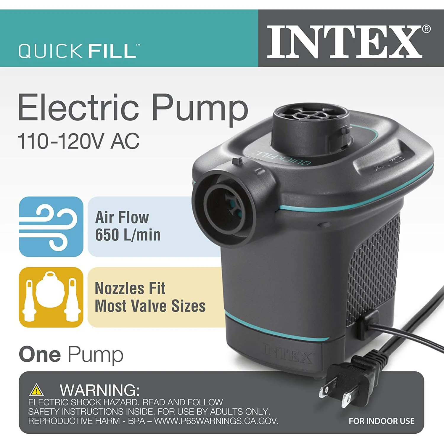 Intex Quick-Fill AC Electric Air Pump - 23.0 CFM - Image 3