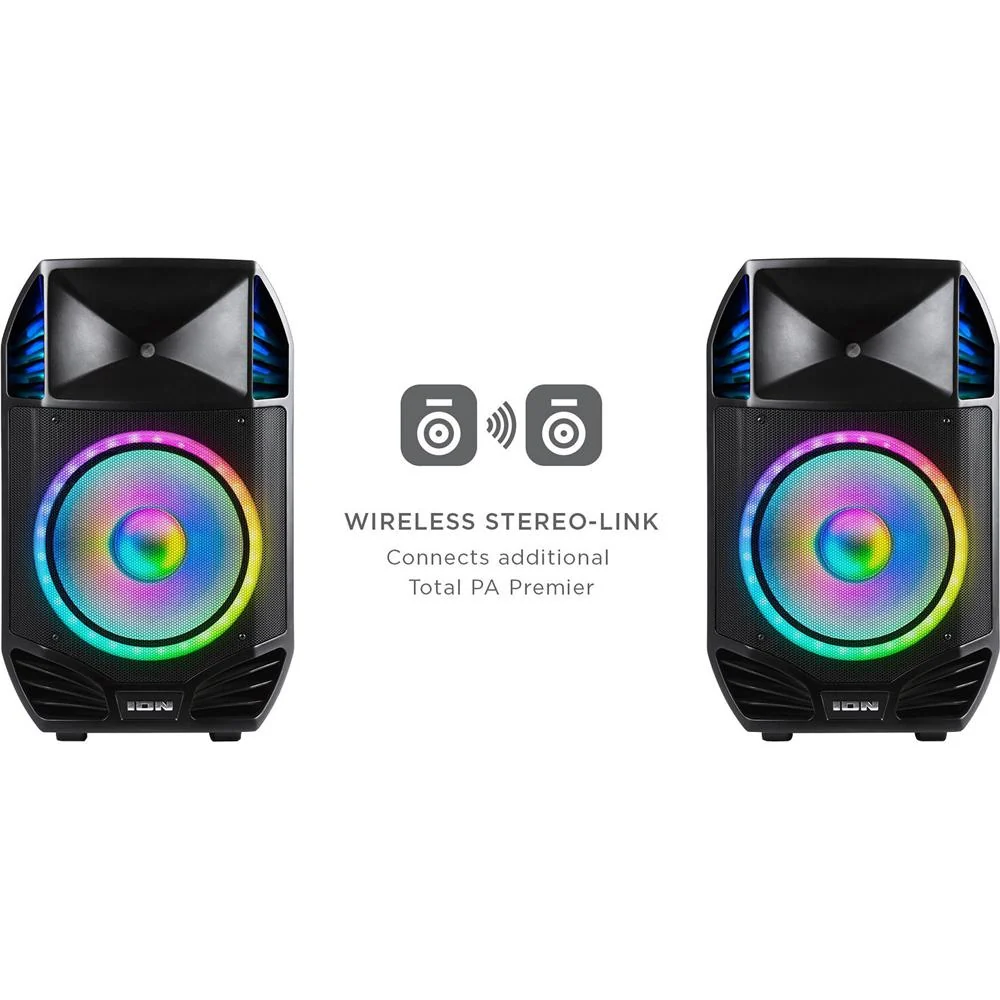 Ion Audio Total PA Premier High Power Bluetooth PA System with Lights - Open Box - Image 8