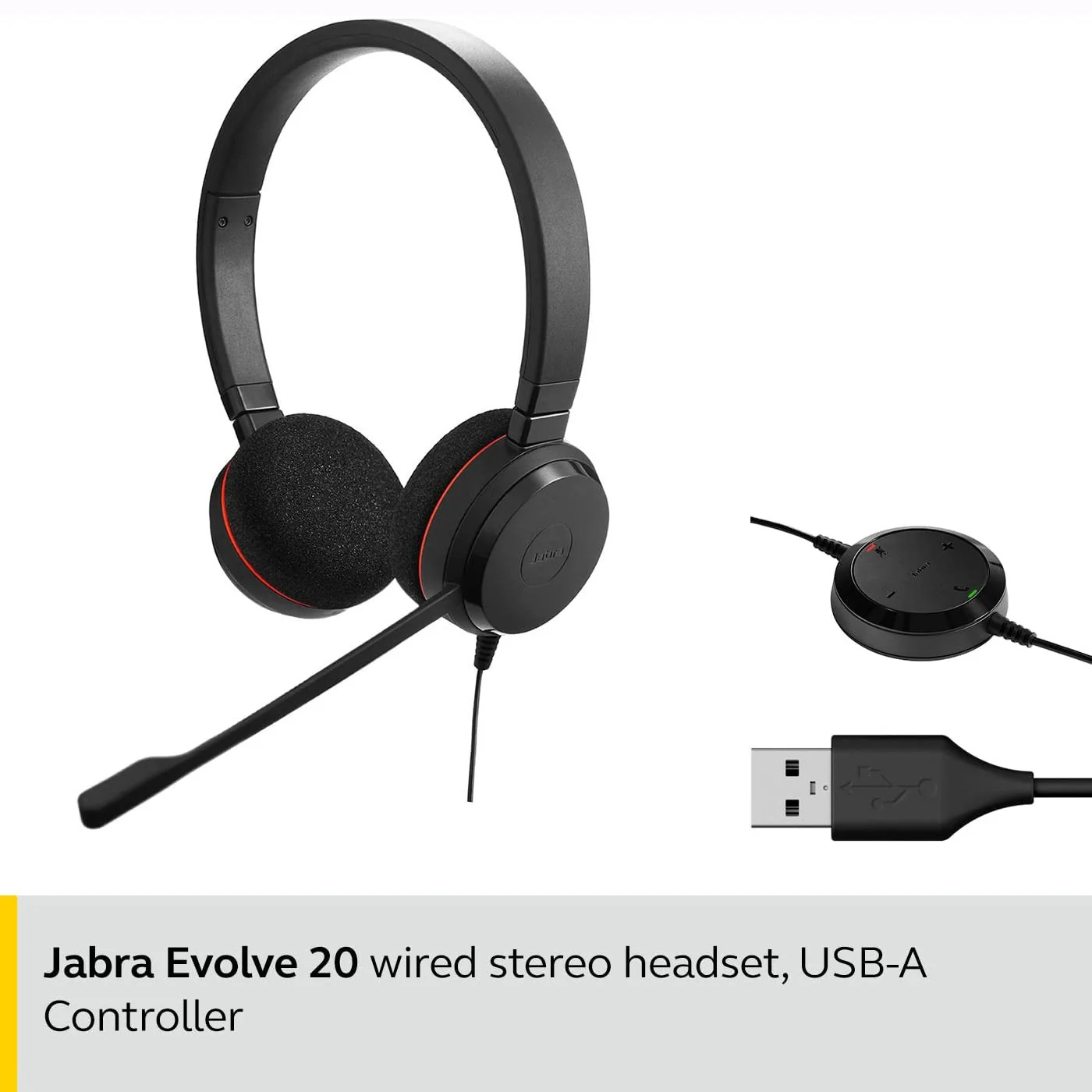 JABRA Evolve 20 UC Stereo Headset, USB-A Connectivity - Image 2