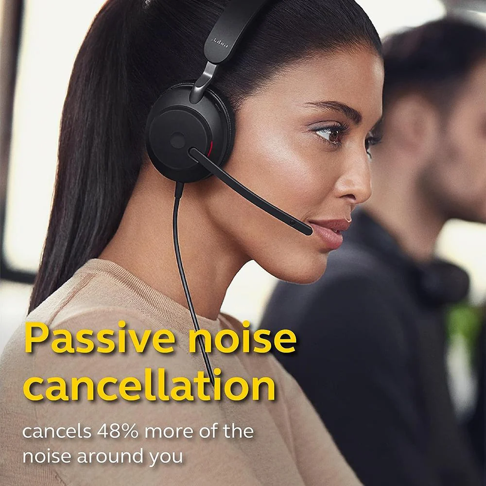 JABRA Evolve2 40 UC Wired Headphones; USB-C; Stereo; Black - Open Box - Image 7