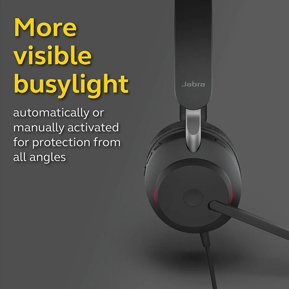 JABRA Evolve2 40 UC Wired Headphones; USB-C; Stereo; Black - Open Box - Image 9