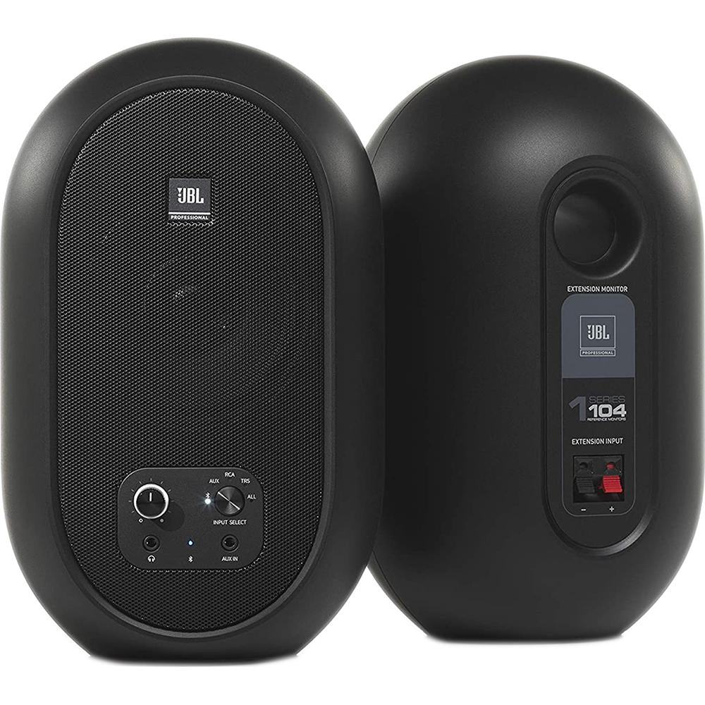 JBL 104 Compact Desktop Reference Monitors with Bluetooth, Pair (Black) - Open Box - Image 2