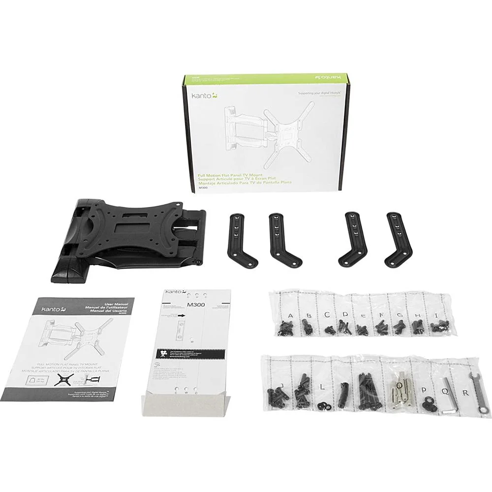 Kanto M300 Full Motion TV Wall Mount for 26" to 55" Screens, Black - Image 12