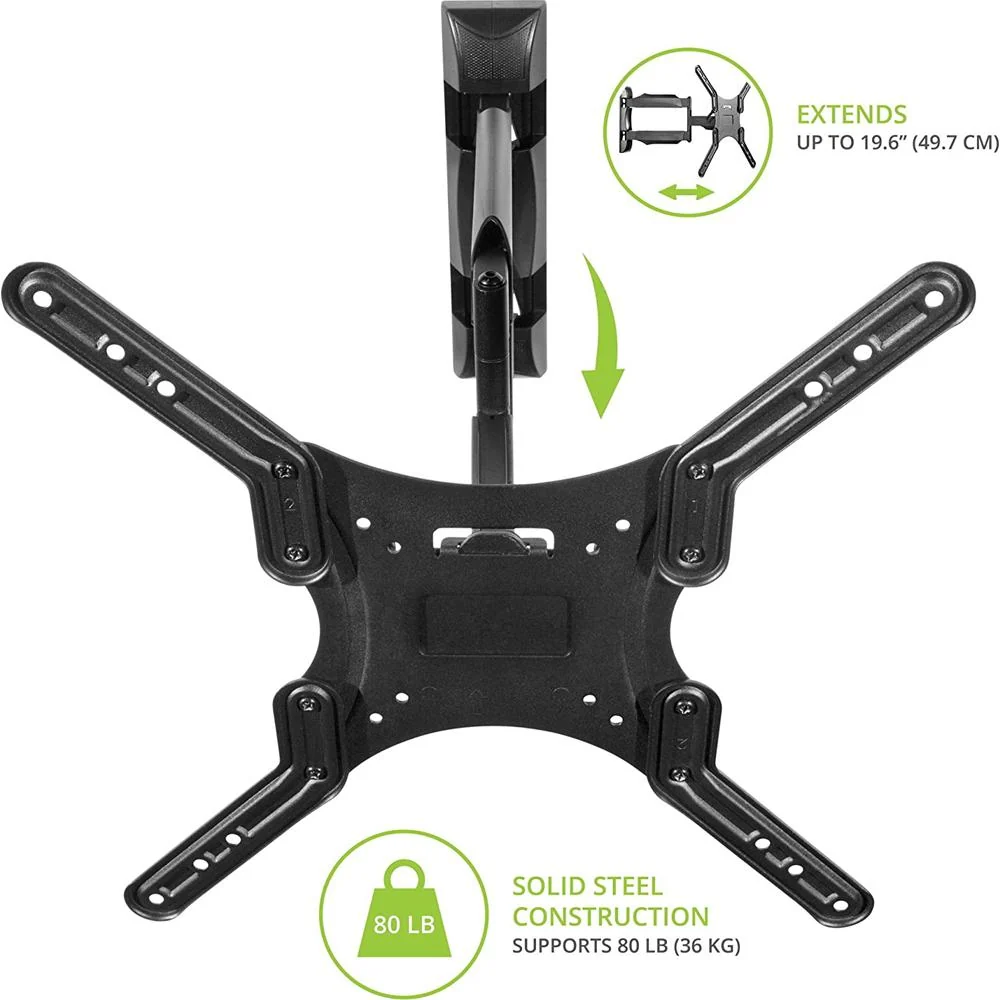Kanto M300 Full Motion TV Wall Mount for 26" to 55" Screens, Black - Image 5