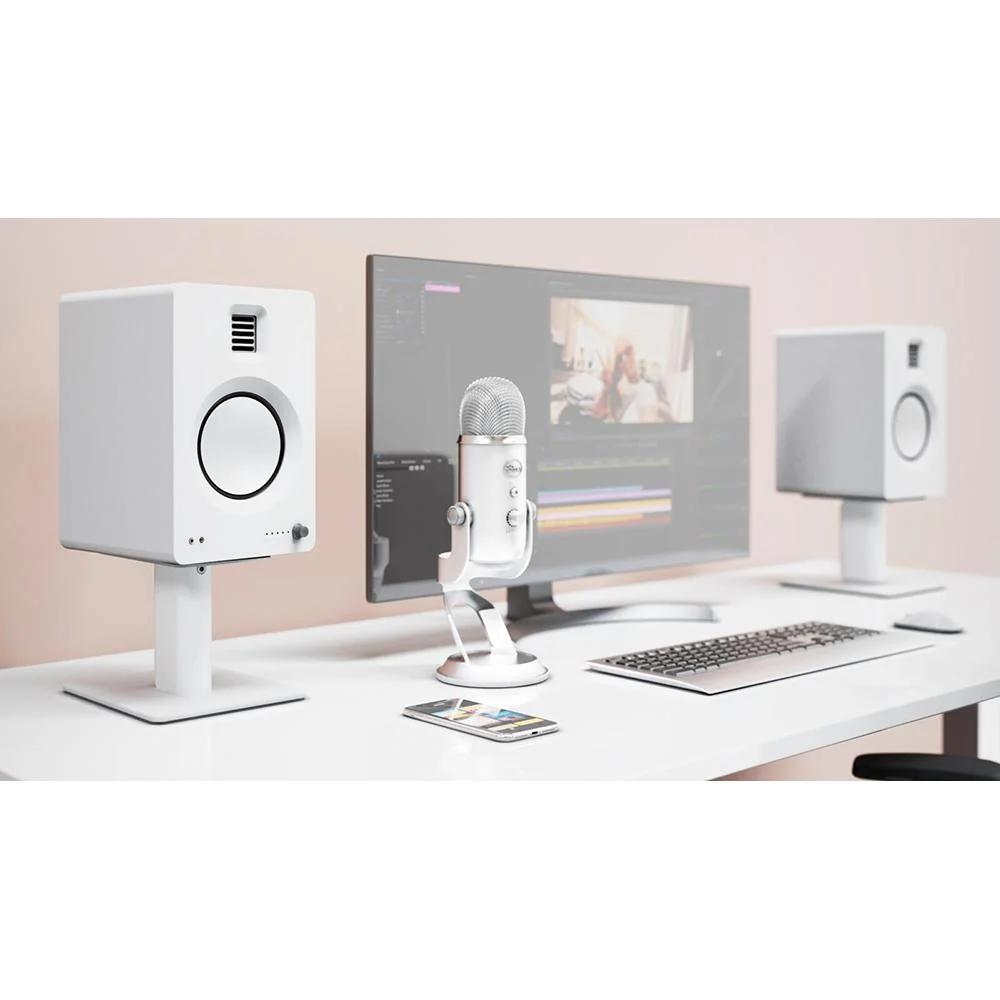 Kanto TUK Premium Bluetooth Powered Speakers Matte White / Blanc - with RCA cable - Image 3
