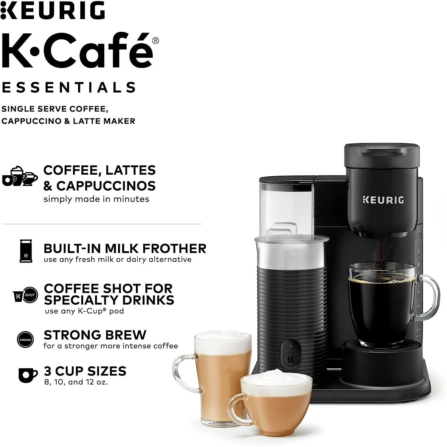 Keurig K-Cafe Essentials Single Serve K-Cup Coffee Maker - Factory Refurbished - Image 3