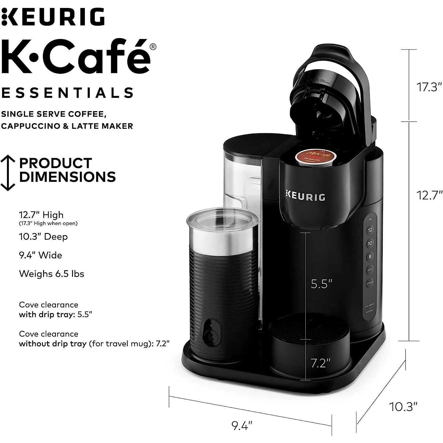 Keurig K-Cafe Essentials Single Serve K-Cup Coffee Maker - Factory Refurbished - Image 5