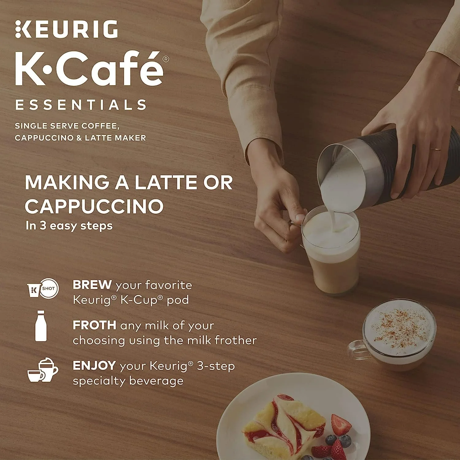 Keurig K-Cafe Essentials Single Serve K-Cup Coffee Maker - Factory Refurbished - Image 6