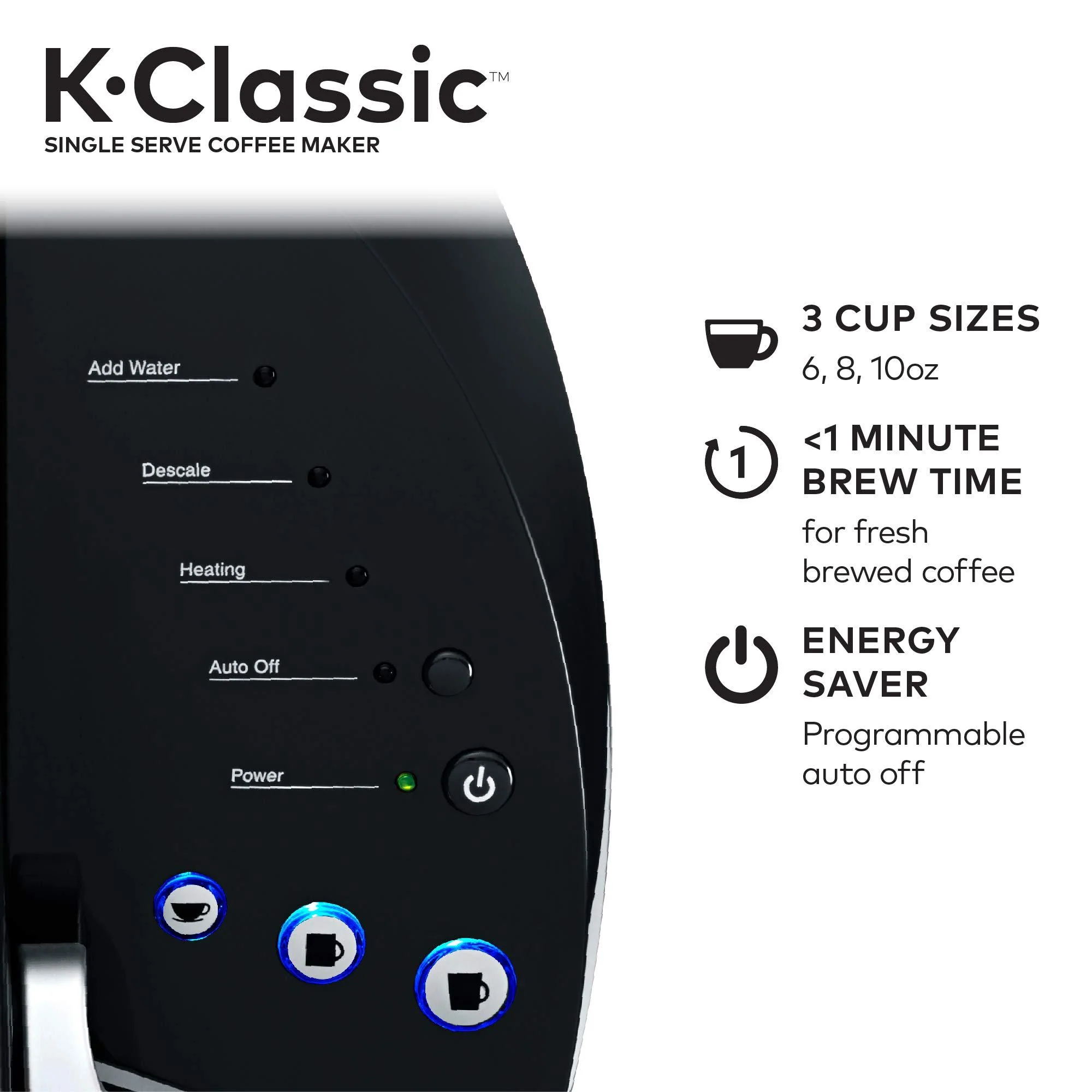 Keurig K-Classic Coffee Maker, Single Serve K-Cup Brewer, 6-10oz, Black, Refurbished - Image 4