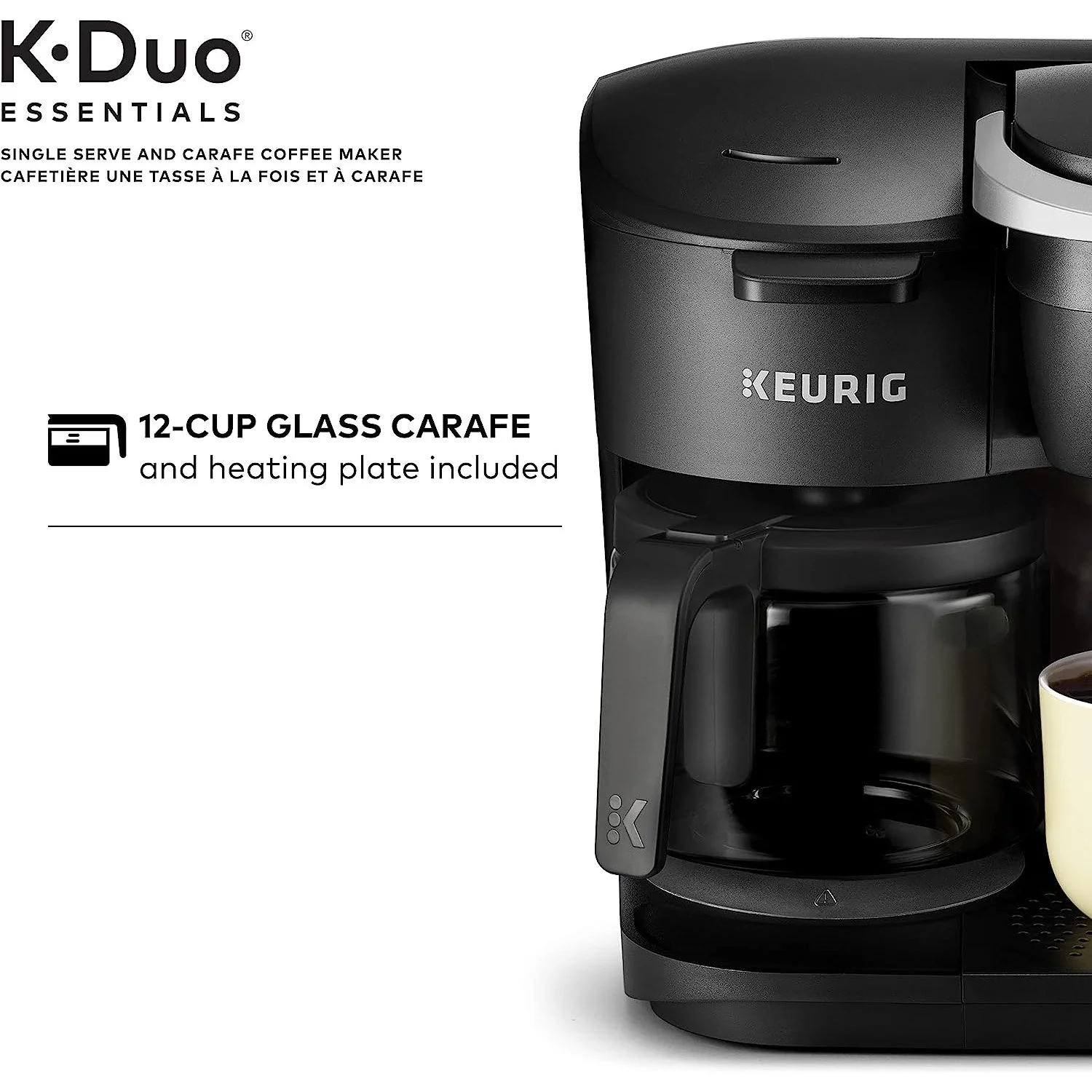 Keurig K-Duo Essentials 2-in-1 Coffee Maker for K-Cup Pods/12-Cup Carafe Factory Refurb - Image 4