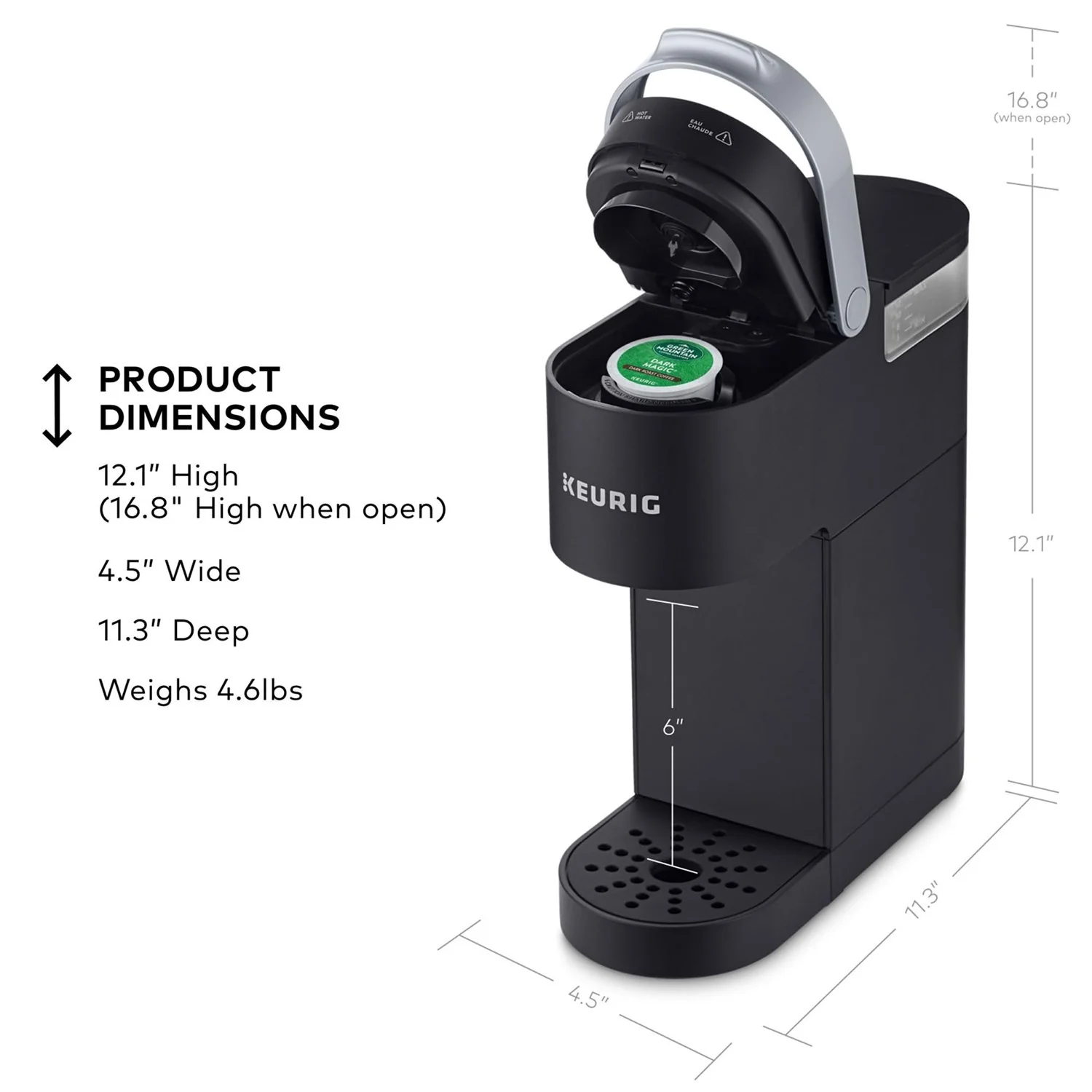Keurig K-Mini Single Serve Coffee Maker, Compact 6-12oz Brewer, Black, Refurbished - Image 8