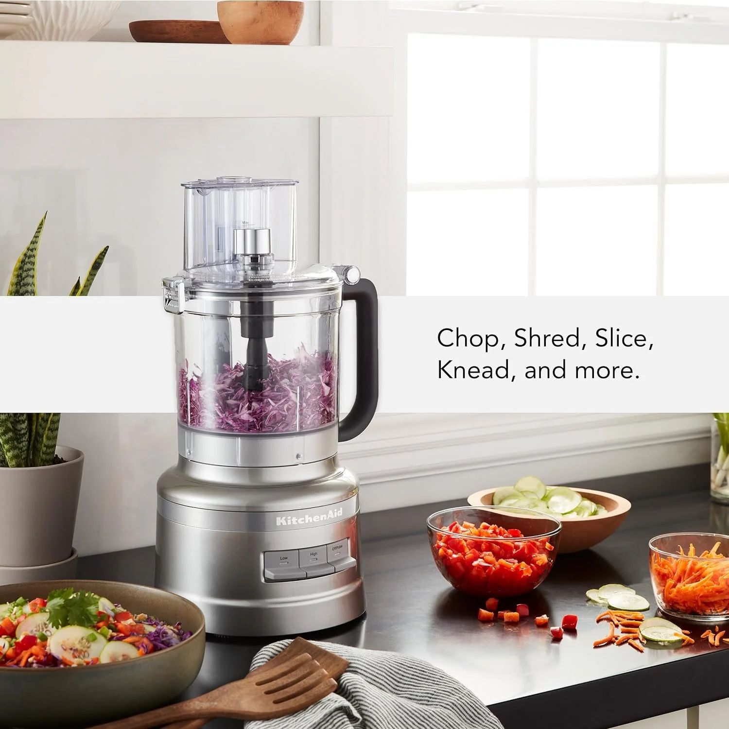 KitchenAid 13-Cup All In One Food Processor, Contour Silver - Image 3