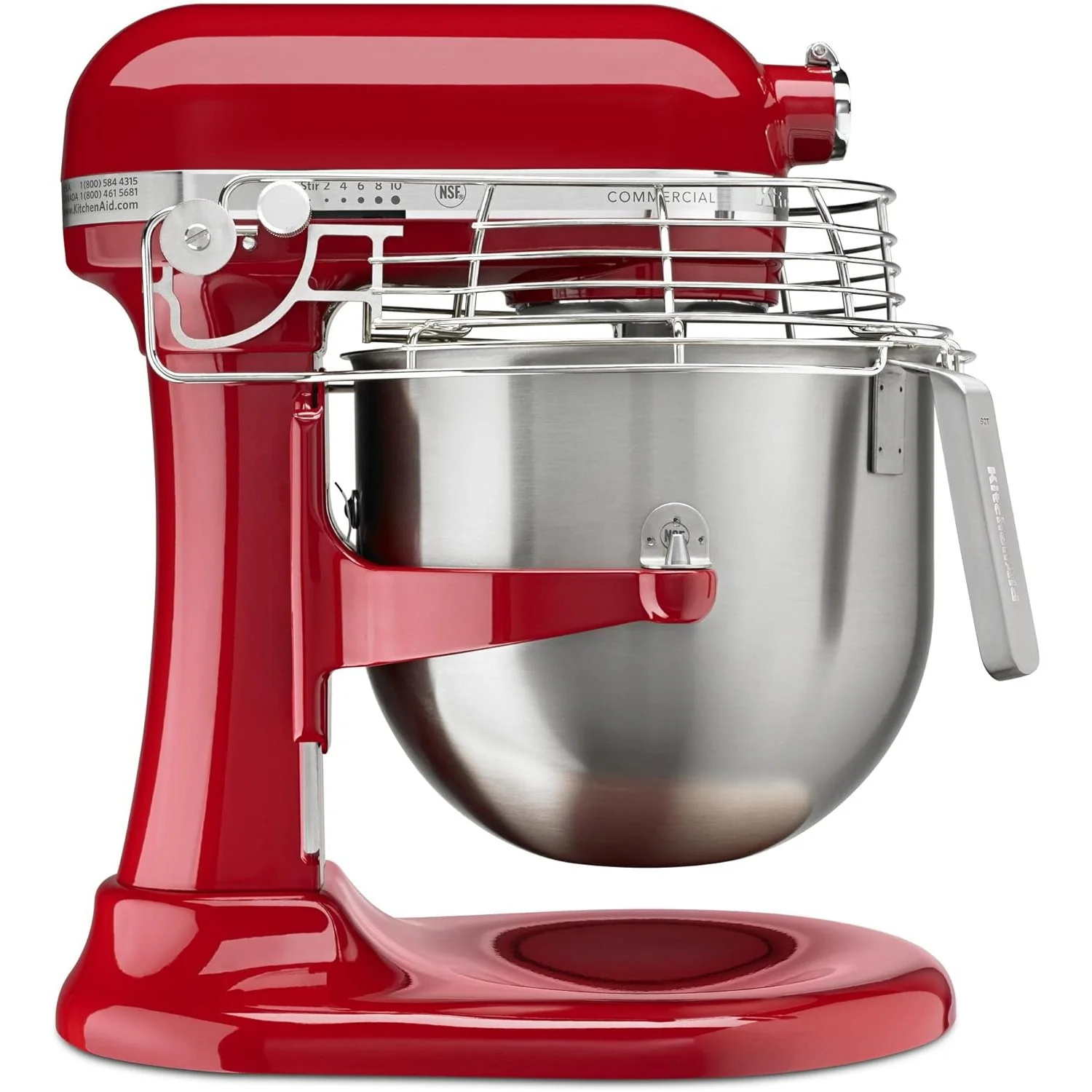KitchenAid KSMC895ER 8-Quart Commercial Countertop Mixer with Bowl-Guard, 10-Speed Red - Image 3