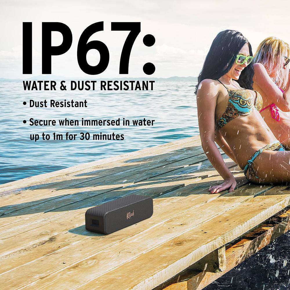 Klipsch Detroit Portable Bluetooth Speaker; IP67; 20h Playtime Open Box +1 Year Warranty - Image 6