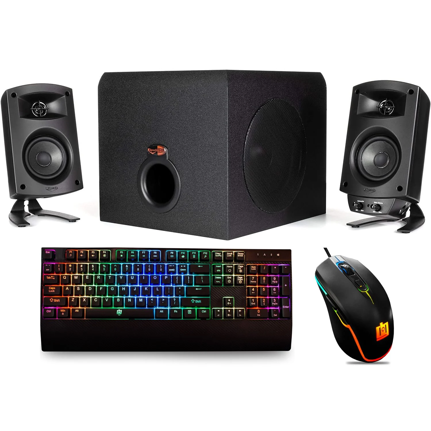 Klipsch ProMedia 2.1 THX Certified PC Speaker System w/ Deco Gear Mouse and Keyboard