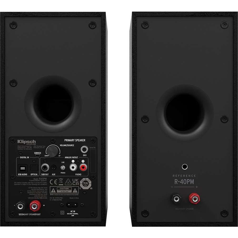 Klipsch Reference R-40PM 2-Way Active Wireless Bookshelf Speakers - 1071484 - Open Box - Image 5