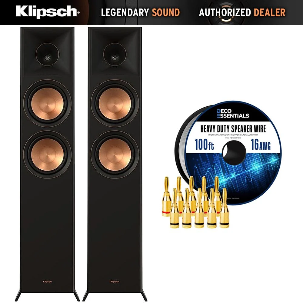 Klipsch RP-6000F II Floorstanding Speaker (Pair) + Deco Gear Wire + Banana Plugs - Image 22