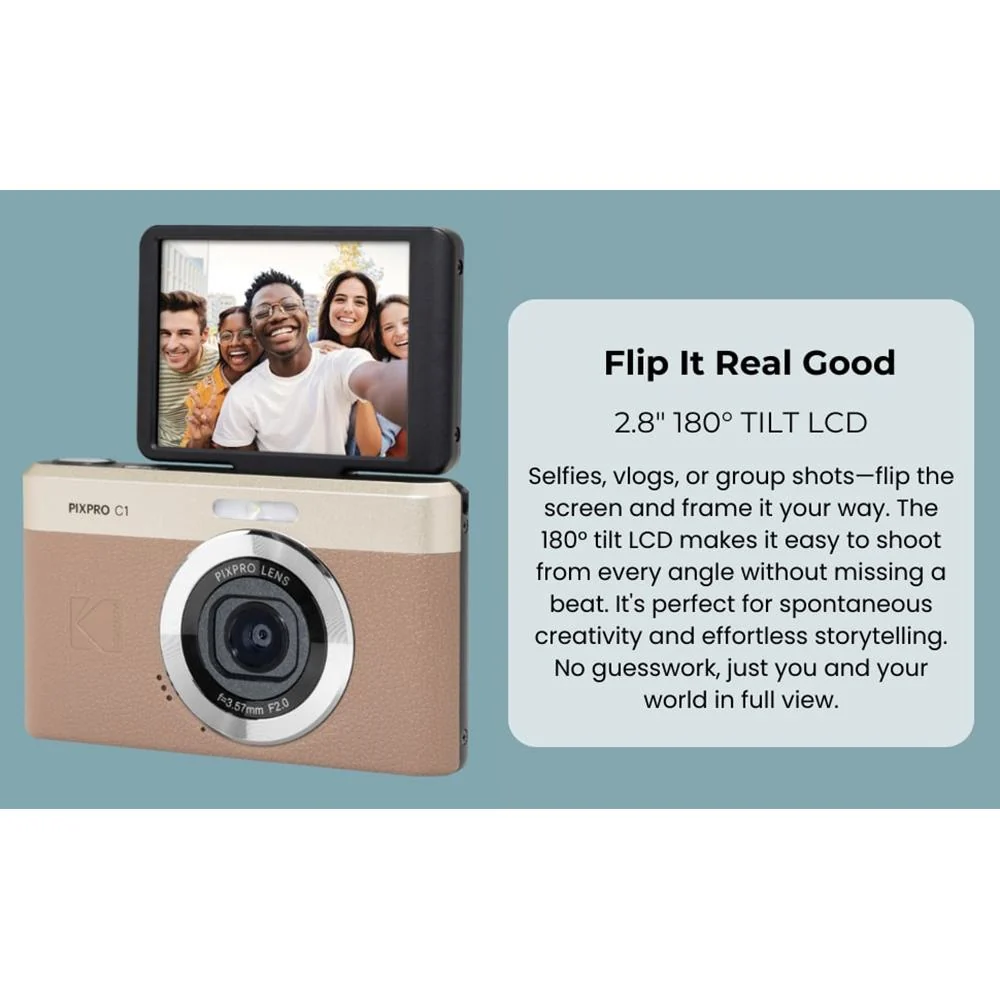 Kodak PixPro C1 Friendly Zoom Digital Camera in Brown - C1-BN - Image 10