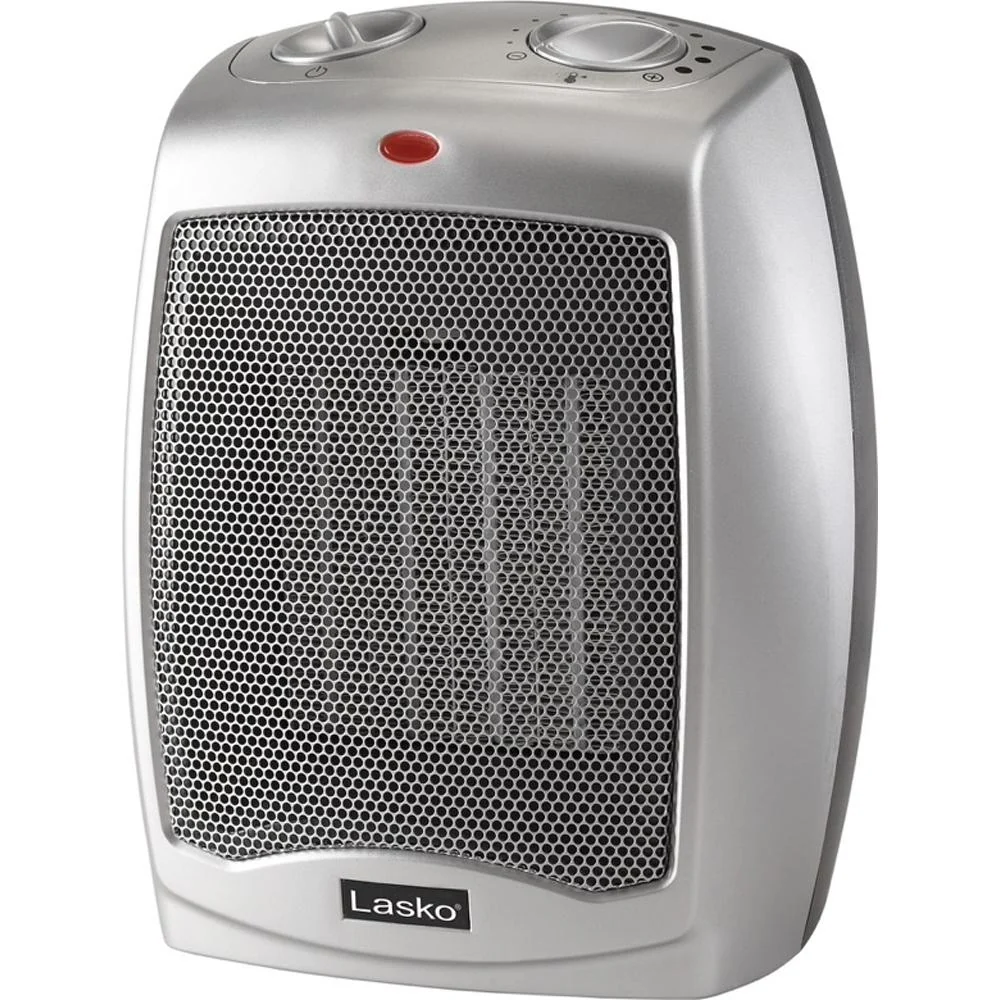 Lasko Ceramic Heater with Adjustable Thermostat in Silver 2 Pack - Image 2