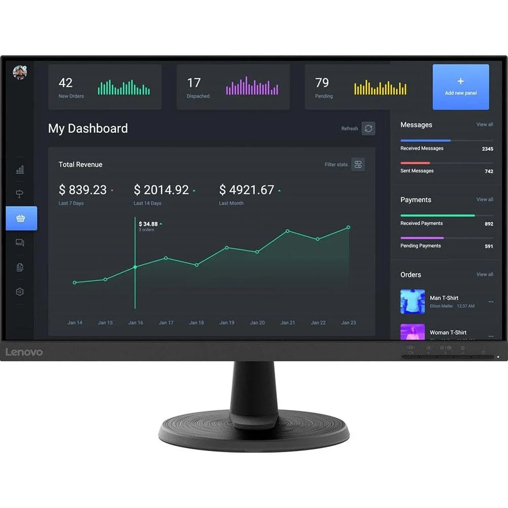 Lenovo 23.8" D24-40 VA FHD Monitor in Raven Black - 67A2KCC6US