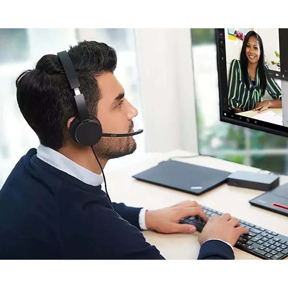 Lenovo 100 Stereo USB Headset in Black - 4XD0X88524 - Image 4