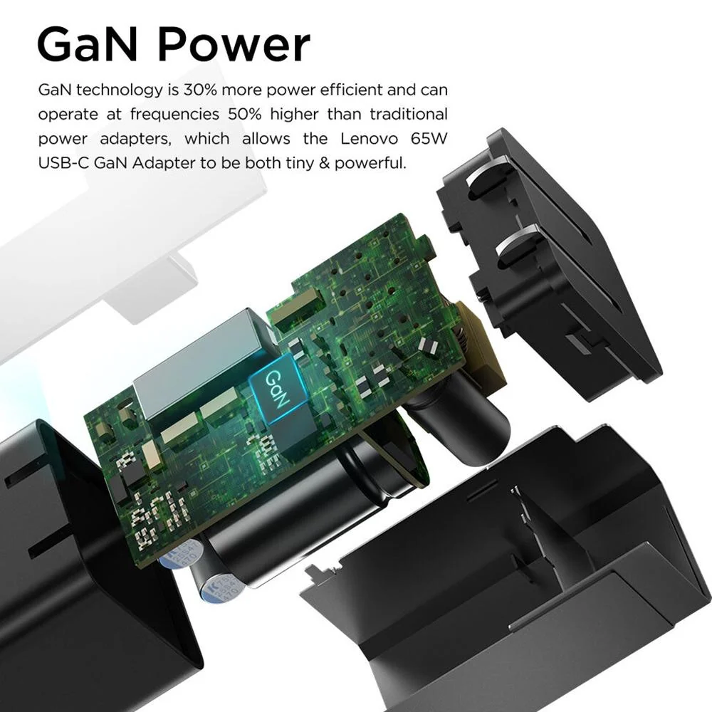 Lenovo 65W USB-C GaN Adapter in Black - 40AWGC65WW - Image 10