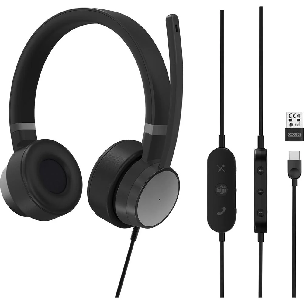 Lenovo Go Wired ANC Headset in Thunder Black - 4XD1C99223 - Image 8