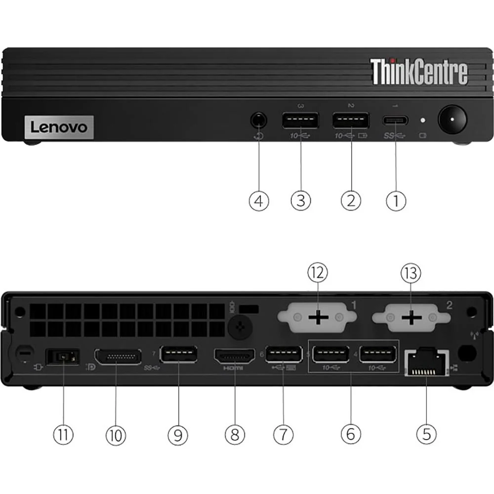Lenovo ThinkCentre M70q Gen 4 Desktop Computer in Black - 12E3005CUS - Image 7