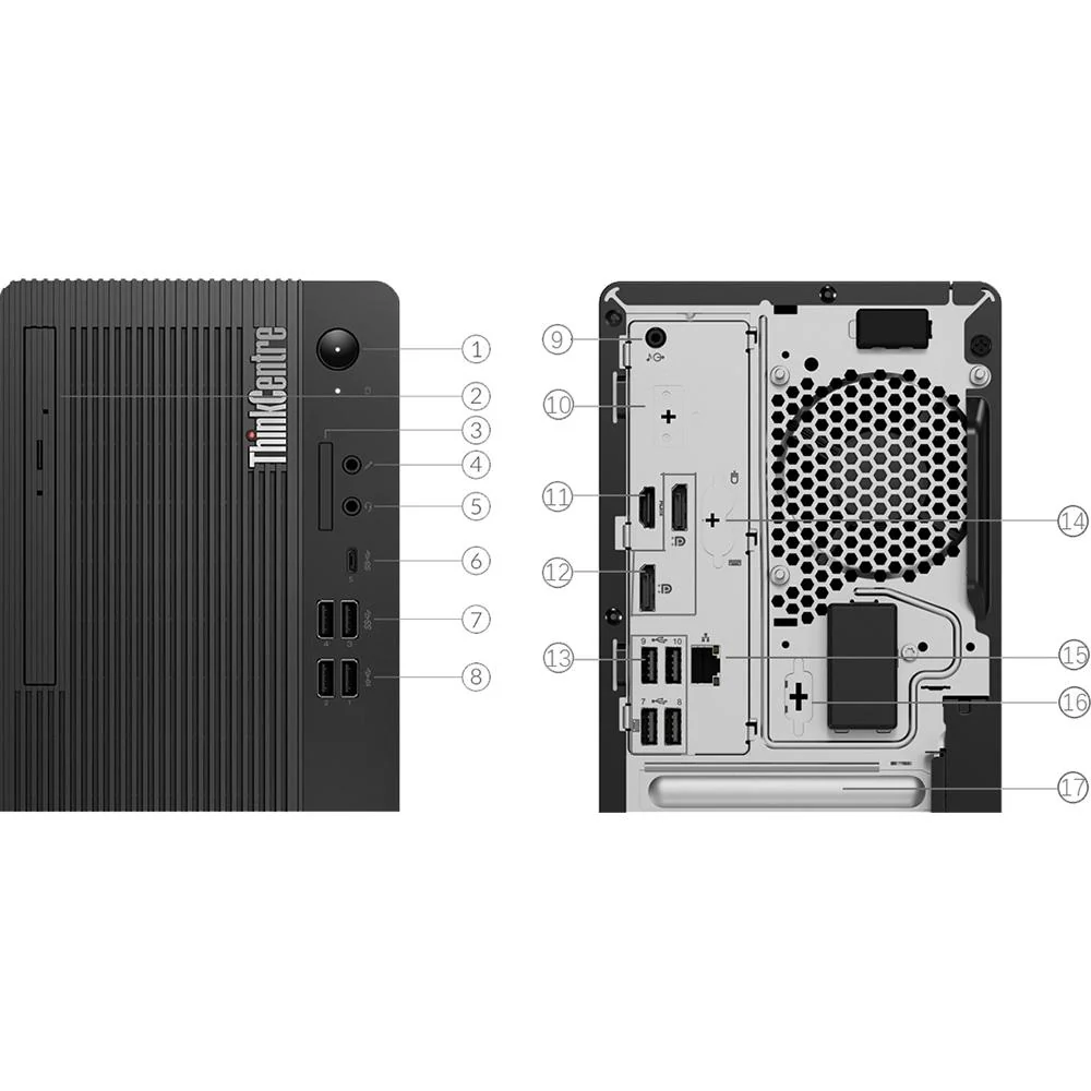 Lenovo ThinkCentre M70t Gen 3 Desktop Computer in Black - 11T6001YUS - Image 7
