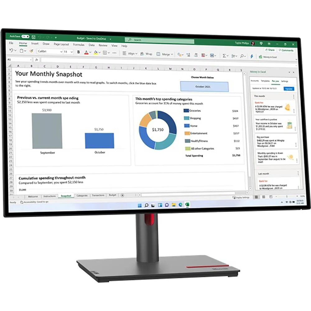 Lenovo 27" ThinkVision Monitor with ThinkVision MC60 Monitor Webcam - 63A2ZAR1US - Image 2