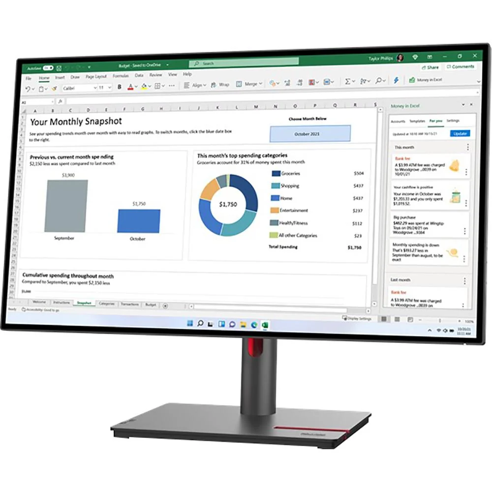 Lenovo 27" ThinkVision Monitor with ThinkVision MC60 Monitor Webcam - 63A2ZAR1US - Image 3
