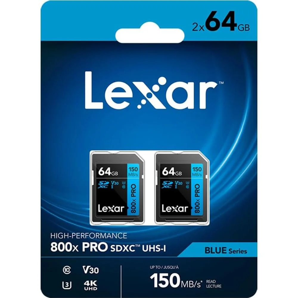 Lexar High-Performance 800x PRO BLUE Series 64GB SDXC Memory Card, 2 Pack - Image 2